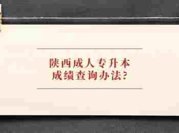 陜西成人專升本成績查詢辦法?