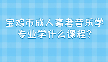 寶雞市成人高考音樂學(xué)專業(yè)學(xué)什么課程