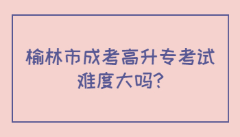 榆林市成考高升?？荚囯y度大嗎